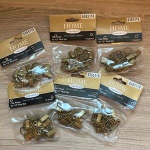 Home inspirations antique Gold Curtain clip Rings (60) Set new